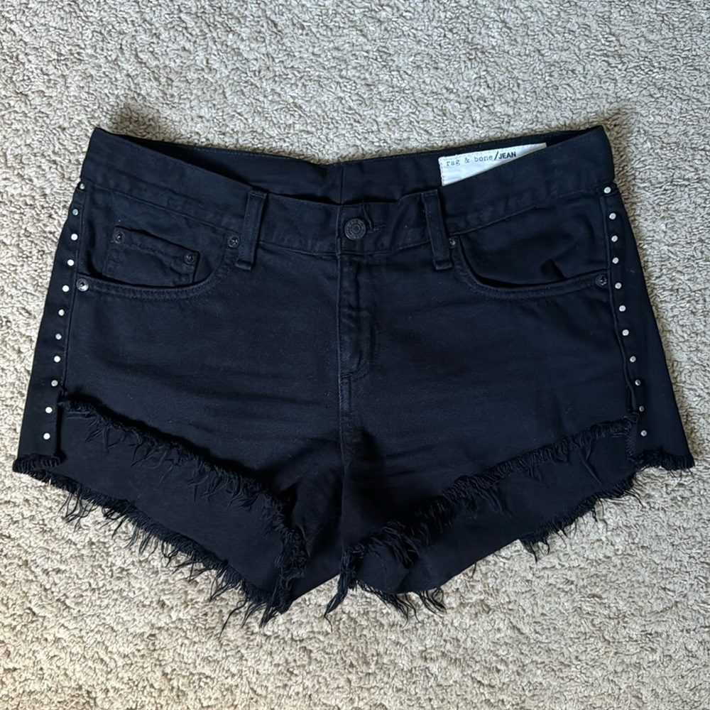 Rag & Bone Studded Black Shorts